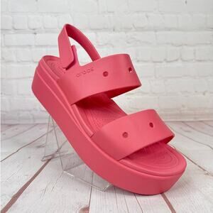 Crocs Brooklyn Slingback Platform Wedge Hot Blush Sandals Women’s Size 10